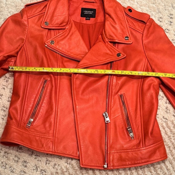 Lamarque Womens Leather Jacket Donna in grenadine, size M - Picture 12 of 16